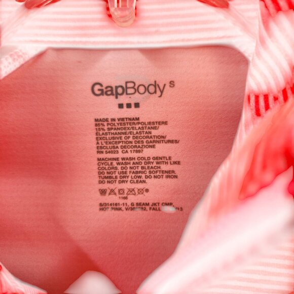 GapBody Pink Striped Full-Zip Jacket Womens S Polyester/Spandex - Picture 4 of 7